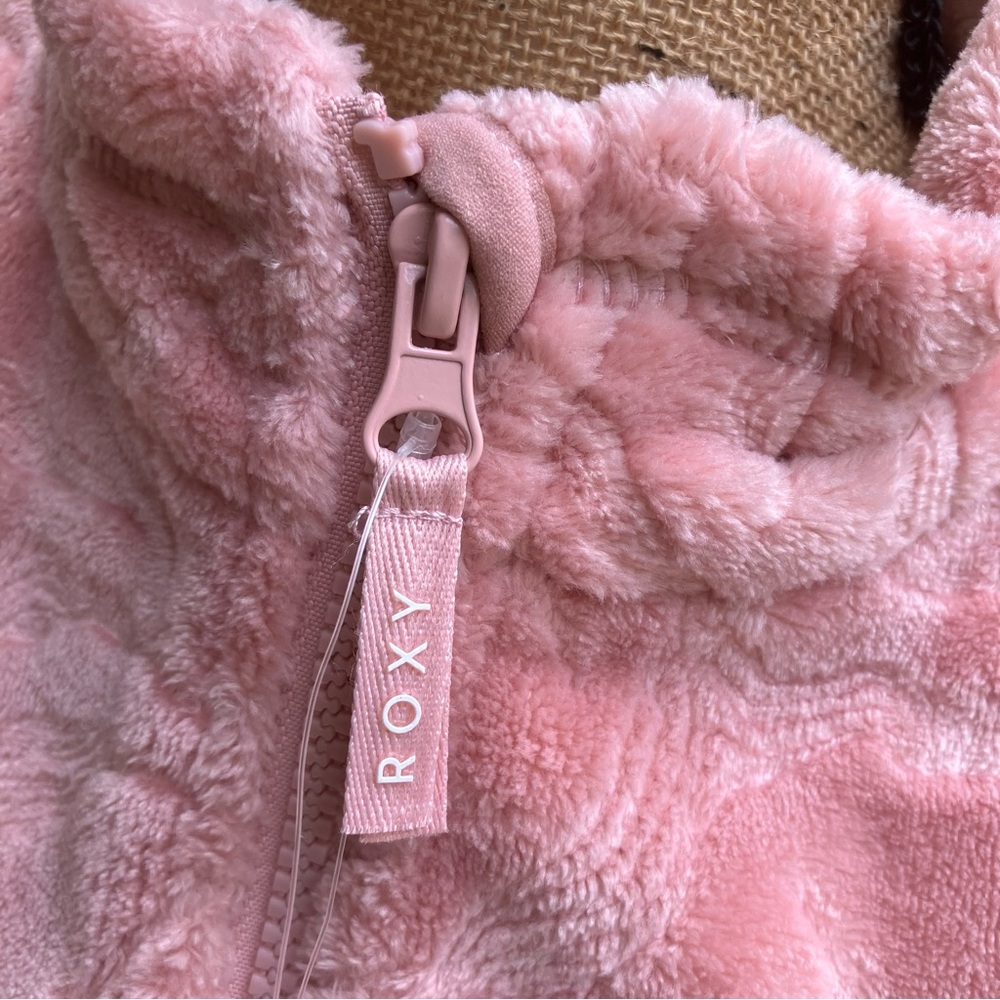 Roxy girls zip jacket fleece pink 16 - Picture 6 of 7